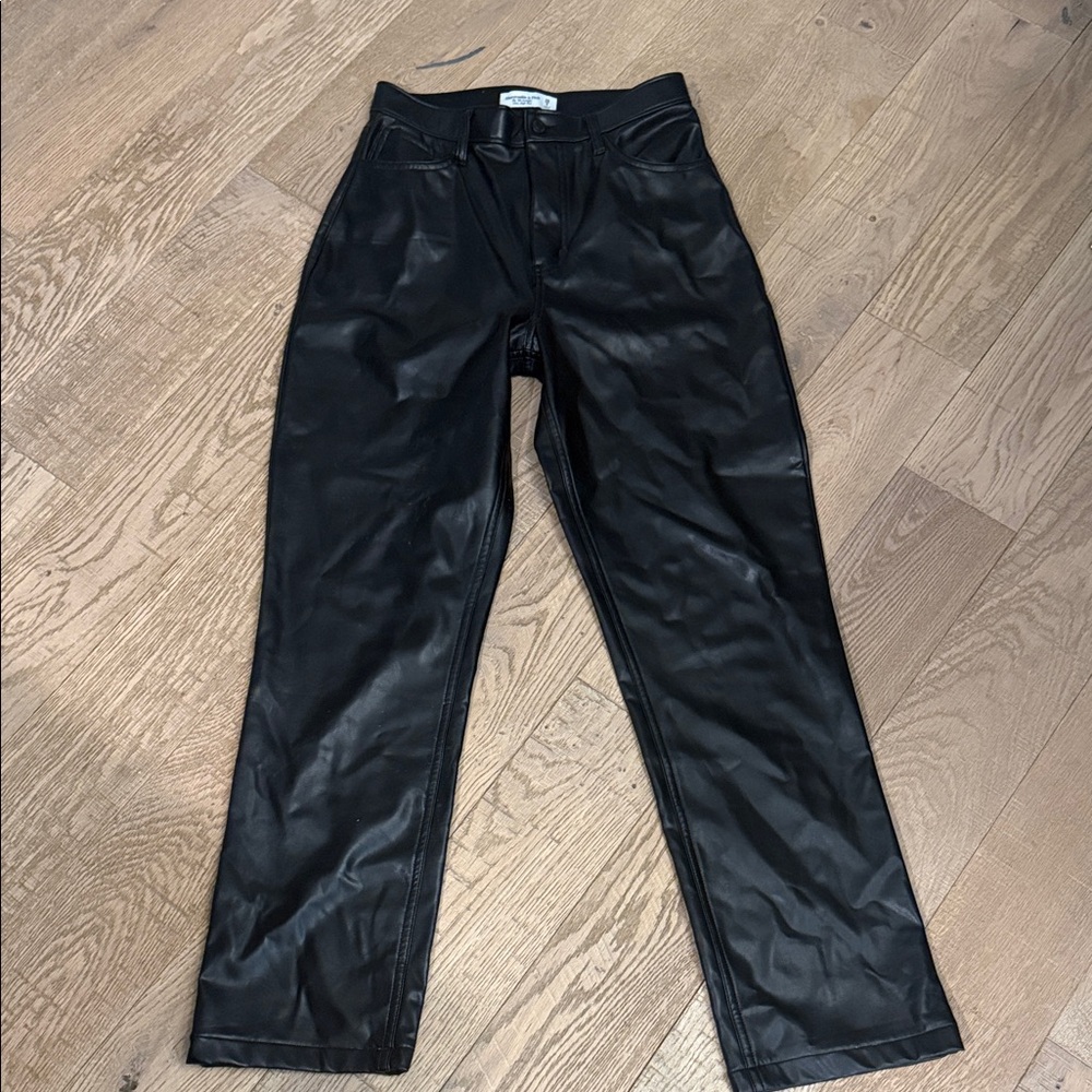 Abercrombie & Fitch Black faux leather Pants